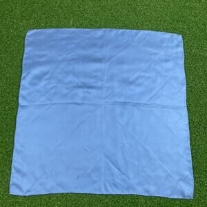 Vintage Ashear Blue Solid All Silk Pocket Square Scarf